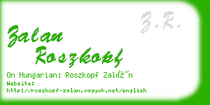 zalan roszkopf business card